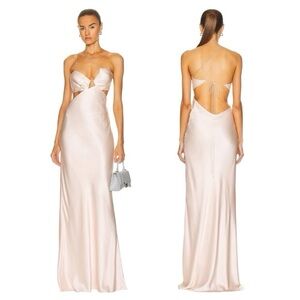 The Sei Slant Bias Silk Maxi Dress Pearl Ivory Cream Gown Women’s 10 NWT Bridal